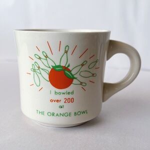 Vintage 1970s I Bowled Over 200 at the Orange Bowl Mug